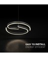 25W LED design hanglamp - Ø40cm, Sandy Black, 4000K, decoratieve plafondlamp
