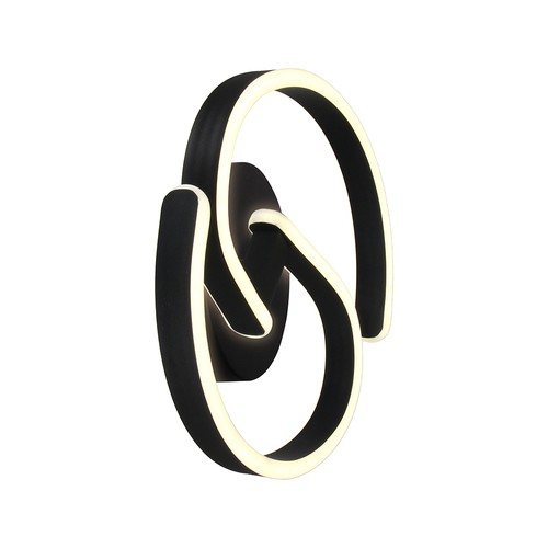 22W LED design wandlamp - 30x11cm, 4000K, zwart, incl. lichtbron