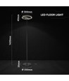 25W LED design vloerlamp - Ø30 x 142cm, mat zwart, 4000K