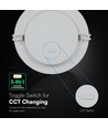 18W Ø22,5cm Backlit LED inbouwpaneel - 3-in-1 CCT, Cree chip, 6 jaar garantie, rond