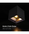 V-Tac 9W Solara wandlamp met sensor - Zonne-energie, IP65, 3-in-1 CCT, zwart