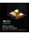V-Tac 9W Solara wandlamp met sensor - Zonne-energie, IP65, 3-in-1 CCT, zwart