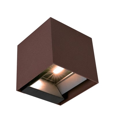 V-Tac 9W Solara wandlamp met sensor, CCT - IP65, PIR-sensor, Corten kleur, zonne-energie, 3 lichtkleuren