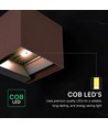 V-Tac 9W Solara wandlamp met sensor, CCT - IP65, PIR-sensor, Corten kleur, zonne-energie, 3 lichtkleuren