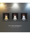 V-Tac 9W Solara wandlamp met sensor, CCT - IP65, PIR-sensor, Corten kleur, zonne-energie, 3 lichtkleuren