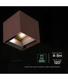 V-Tac 9W Solara wandlamp met sensor, CCT - IP65, PIR-sensor, Corten kleur, zonne-energie, 3 lichtkleuren