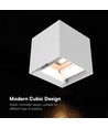 V-Tac 9W Solara wandlamp met sensor - IP65, wit, 3-in-1 CCT, zonne-energie