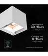 V-Tac 9W Solara wandlamp met sensor - IP65, wit, 3-in-1 CCT, zonne-energie