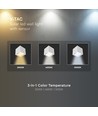 V-Tac 9W Solara wandlamp met sensor - IP65, wit, 3-in-1 CCT, zonne-energie