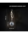 20W LED Designer Hanglamp - Ø23cm, Rookglas, 3000K, Hoogte 180cm, incl. lichtbron