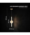 8W LED design hanglamp - Ø15cm, 3000K, Amber/Wit, decoratieve plafondlamp