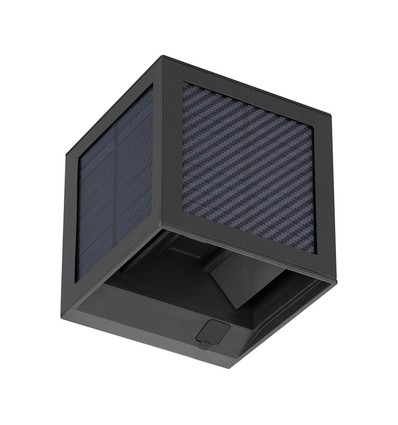 V-Tac 9W Solara wandlamp met sensor - IP65, zwart, 3-in-1 CCT, zonne-energie