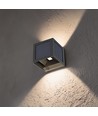 V-Tac 9W Solara wandlamp met sensor - IP65, zwart, 3-in-1 CCT, zonne-energie