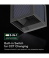V-Tac 9W Solara wandlamp met sensor - IP65, zwart, 3-in-1 CCT, zonne-energie