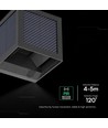 V-Tac 9W Solara wandlamp met sensor - IP65, zwart, 3-in-1 CCT, zonne-energie