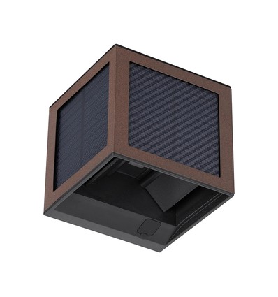 V-Tac 9W Solara wandlamp met sensor, CCT - IP65, Corten behuizing, zonne-energie, PIR-sensor