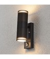 V-Tac GU10 wandlamp met PIR-sensor - Up/Down light, IP44 buiten, zwart, excl. lichtbron