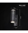 V-Tac GU10 wandlamp met PIR-sensor - Up/Down light, IP44 buiten, zwart, excl. lichtbron