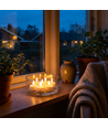 6-pack witte LED-theelichtjes incl. oplaadstation - Incl. afstandsbediening, timer