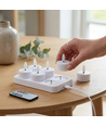 6-pack witte LED-theelichtjes incl. oplaadstation - Incl. afstandsbediening, timer