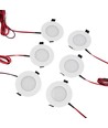 6 st. 12V downlight - 2,5W, rond, incl. gatenzaag en quick connector, voor boot etc.