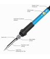 Soldeerbout instelbare temperatuur - 60W, set incl. houder en 5 soldeerpunten