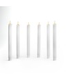 6-pak witte LED kaarsen incl. oplaadstation - Ø2cm, H: 25cm, dinerkaarsen, incl. afstandsbediening, timer