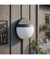 Outlet: 12W LED wandlamp - IP54 buiten, rond, zwart, incl. lichtbron