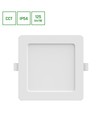 12W Dure 3 vierkante LED plafondlamp - CCT, IP54, 14,5 x 14,5 cm, witte rand, 110 graden
