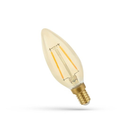 E14 5W LED-lamp - C35, filament, amberkleurig glas, extra warm