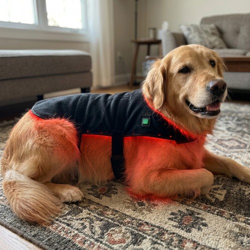 Lichttherapie vest voor grote hond - Infrarood, 15W, incl. powerbank, 80 x 40 cm