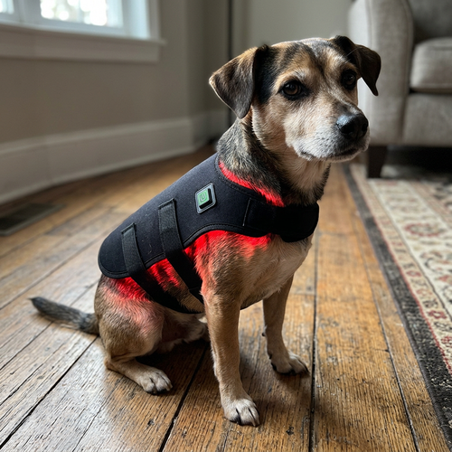 Lichttherapie vest voor hond of kat - Infrarood, 10W, met batterij, 52 x 30 cm