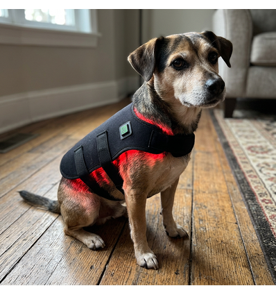 Lichttherapie vest voor hond of kat - Infrarood, 10W, met batterij, 52 x 30 cm