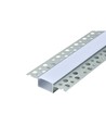 1m aluminium profiel voor stucwerk - Incl. melkwitte cover, geanodiseerd