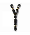 Zwarte Y-verdeeldoos, 3-aderig - IP68 waterdicht, voor kabelverbindingen, Ø8-12mm kabel