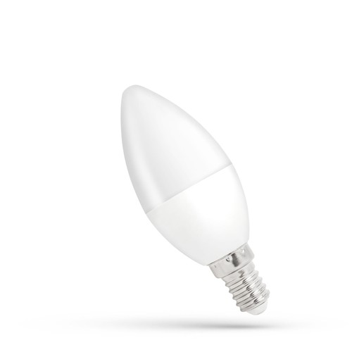 E14 8W LED-kaarslamp - C38, mat glas