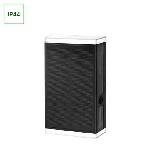 Lumina Dublo solar wandlamp, 3000K - 1800mAh, 16x10cm, zwarte rand, incl. lichtbron