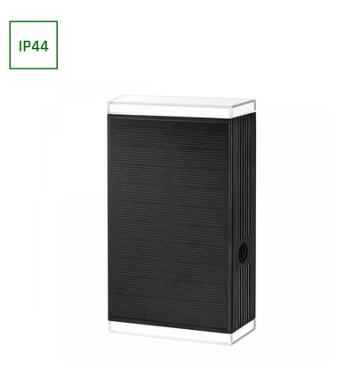Lumina Dublo solar wandlamp, 3000K - 1800mAh, 16x10cm, zwarte rand, incl. lichtbron