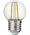E27 1,5W LED kogellamp - G45, filament, onbreekbaar, helder kunststof, 2700K