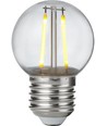 E27 1,5W LED kogellamp - G45, filament, onbreekbaar, helder kunststof, 2700K