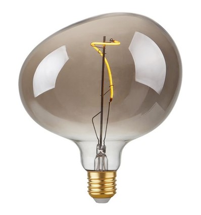 E27 4W LED Filament Flex Snoopy G150 - 130lm, 2200K, dimbaar, rookglas