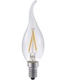 E14 1,5W dimbare LED kogellamp met tip - C35, 140lm, 2500K, helder glas, filament
