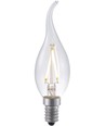 E14 1,5W dimbare LED kogellamp met tip - C35, 140lm, 2500K, helder glas, filament