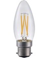 B22d 4W LED kogellamp dimbaar - C35, filament, helder glas, 2500K
