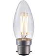 B22d 4W LED kogellamp dimbaar - C35, filament, helder glas, 2500K