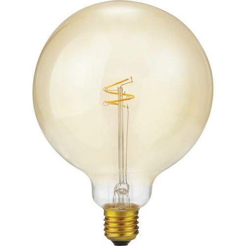 E27 4,2W Slim Flex Filament G125 - 470lm, dimbaar, 2200K, goud glas