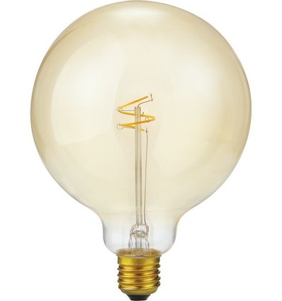 E27 4,2W Slim Flex Filament G125 - 470lm, dimbaar, 2200K, goud glas