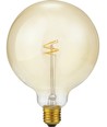 E27 4,2W Slim Flex Filament G125 - 470lm, dimbaar, 2200K, goud glas