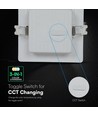 24W Vierkant LED Inbouwpaneel - Backlit, 3-in-1 CCT, CREE chip, 6 jaar garantie
