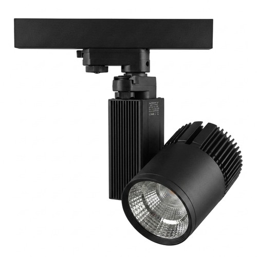 Outlet: 35W LED spanningsrailspot - 3-fase, zwart, voor vlees (Roze+3000K)